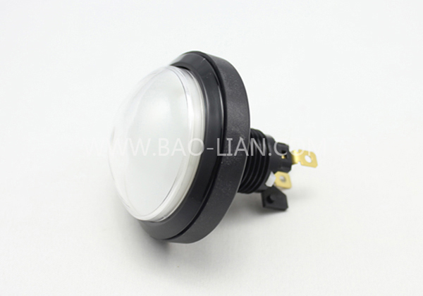 6316 Round Illuminated Black Body Push Button Color inner w/lamp